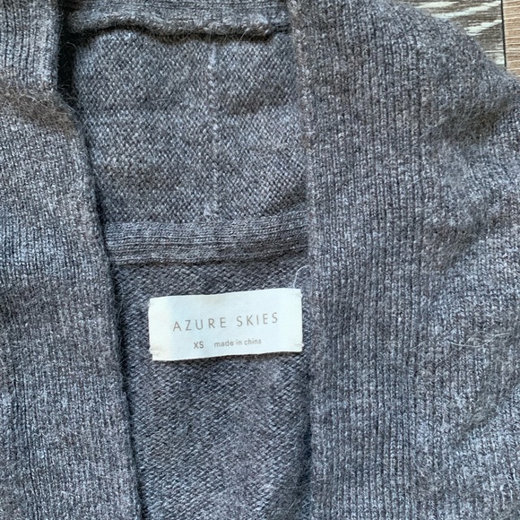 Azure Skies Gray Open Front Cardigan XS - Picture 2 of 6